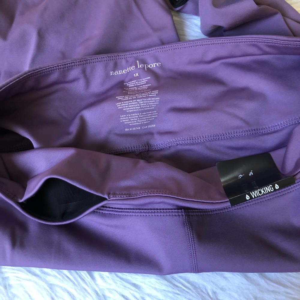Nanette Lepore purple high rise leggings, size 1X - Picture 6 of 10